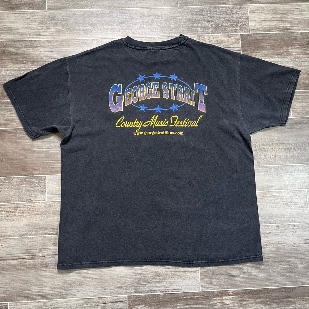 Vintage George Strait Country Music Concert T Shirt Black - Picture 2 of 6